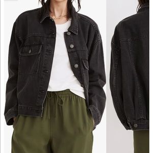 madewell jean jacket black small worn once